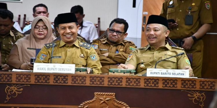 BUPATI BARSEL HADIRI RAKOR YANG DIGELAR PEMPROV KALTENG